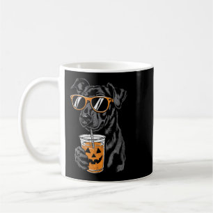 Caneca De Café Óculos de Sol Preto Feminino com Bebida de Abóbora