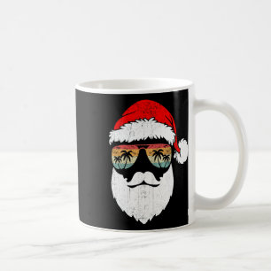 Caneca De Café Óculos de Sol Retro Face de Papai Noel Havaiano Na