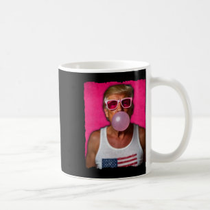 Caneca De Café Óculos de sol Rosa Trump Bubble Gum Bandeira dos E