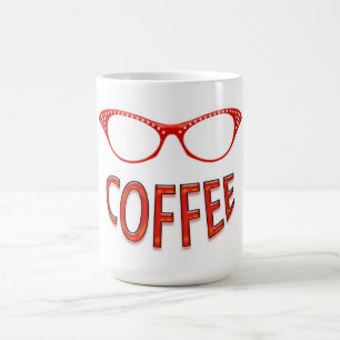 Caneca De Café Óculos vermelhos sorrindo café