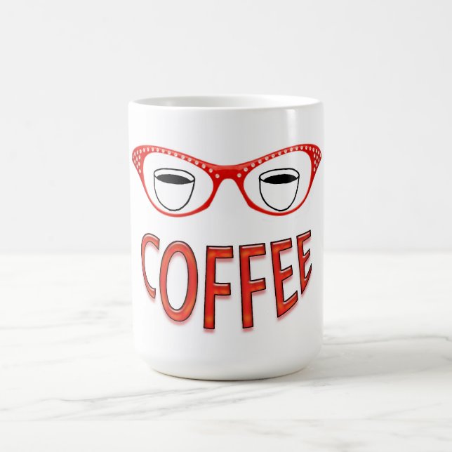 Caneca De Café Óculos vermelhos sorrindo café (Centro)