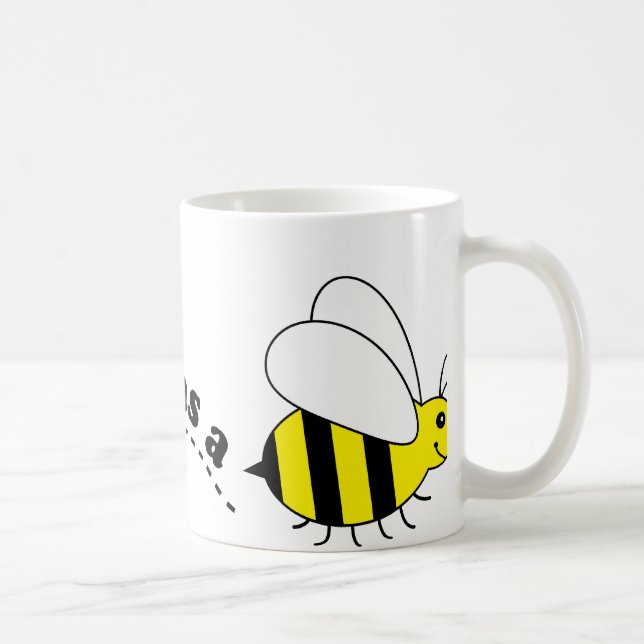 Caneca De Café Ocupado como desenhos animados felizes das abelhas (Direita)