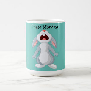 Caneca De Café Odeio as segundas-feiras Coelho Coelho Mug