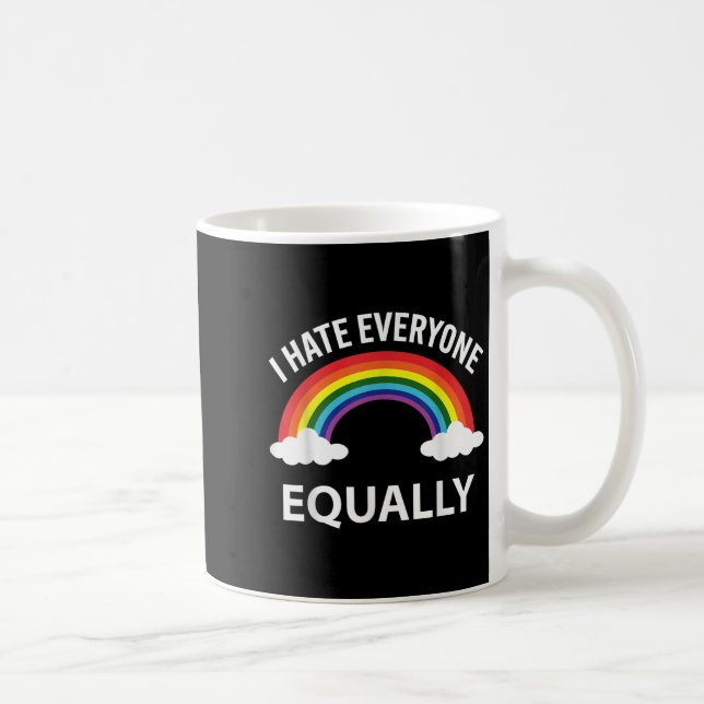 Caneca De Café Odeio Todos Igualmente Lgbtq Orgulho Mês Bandeira  (Direita)