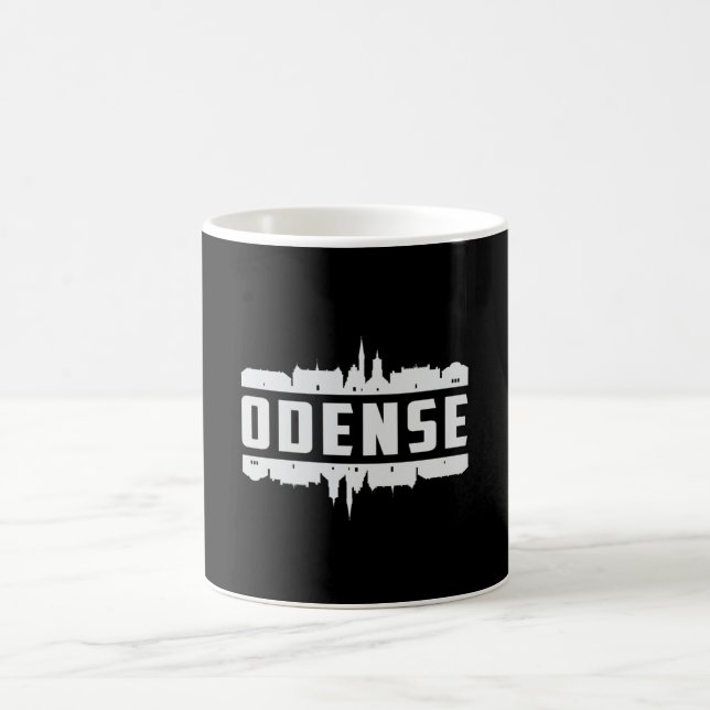Caneca De Café Odense Dinamarca City Skyline Cityscape Funny Gift (Centro)