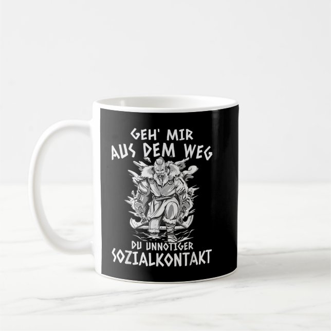 Caneca De Café Odin Geh mir aus dem Weg Sozialkontakt, Viking (Esquerda)