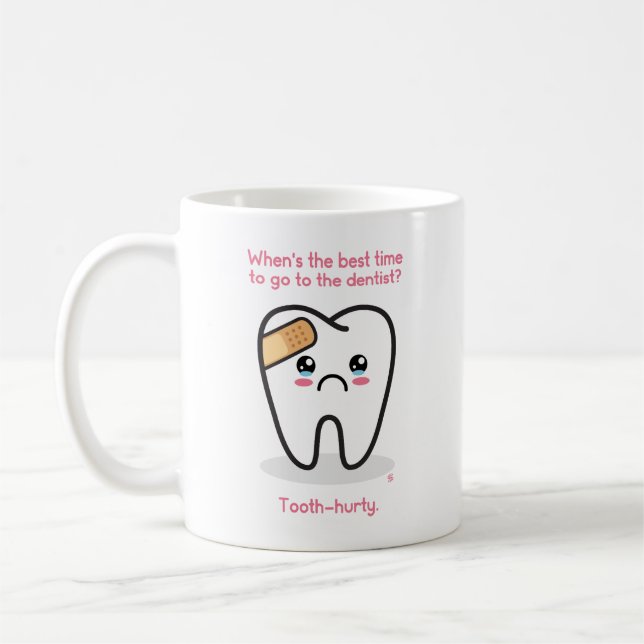 Caneca De Café Odontologia: Dente-Machado (Esquerda)