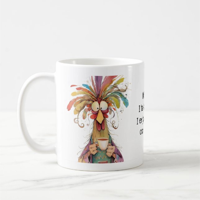 Caneca De Café Of Course I Talk to Myself Rooster Cute (Esquerda)