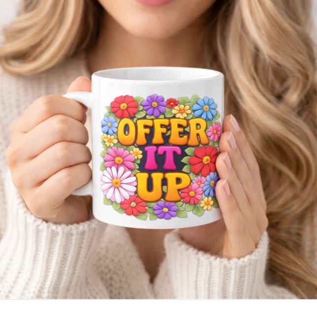 Caneca De Café OFEREÇA 1960 Vibe Floral (Criador carregado)