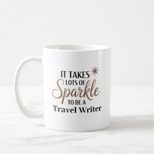 Caneca De Café Oferta de aspas Sparkle para o Viagem Writer