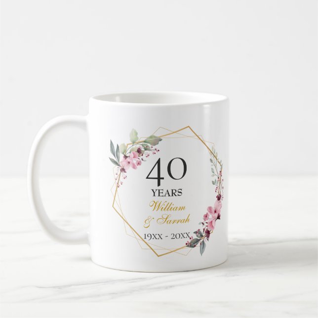 Caneca De Café Ofertas personalizadas de aniversário - Casal pers (Esquerda)