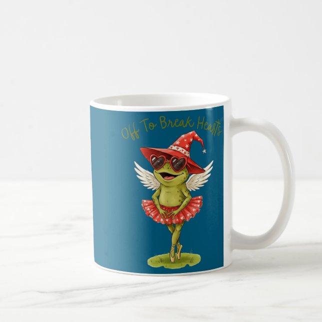 Caneca De Café Off To Break Hearts Funny Frog Valentines Women Gi (Direita)
