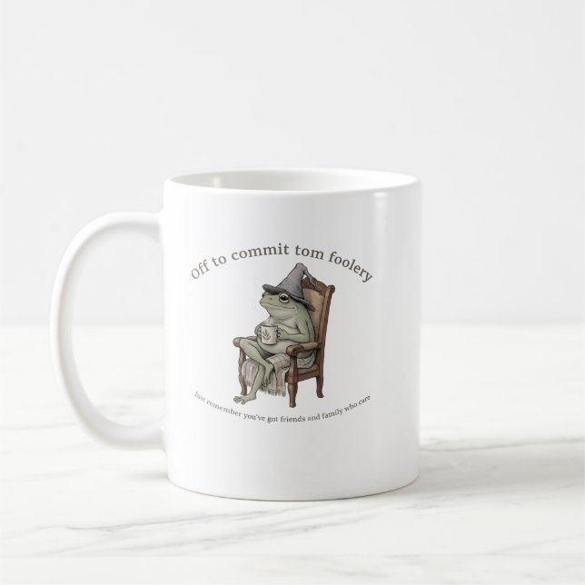 Caneca De Café Off to Commit Tom Foolery Cozy Frog Mug (Esquerda)
