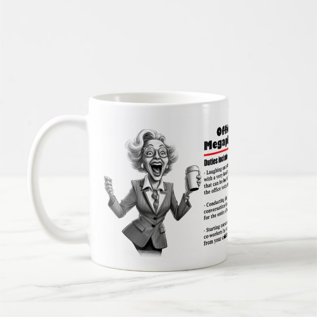 Caneca De Café Office Humor Office Megaphone Coffee Mug (Esquerda)