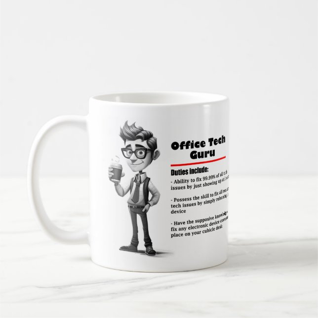 Caneca De Café Office Humor Tech Guru Coffee Mug 2 (Esquerda)