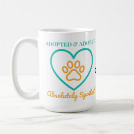 Caneca De Café Official Rescue Pet Badge Adopted Adored & Spoiled