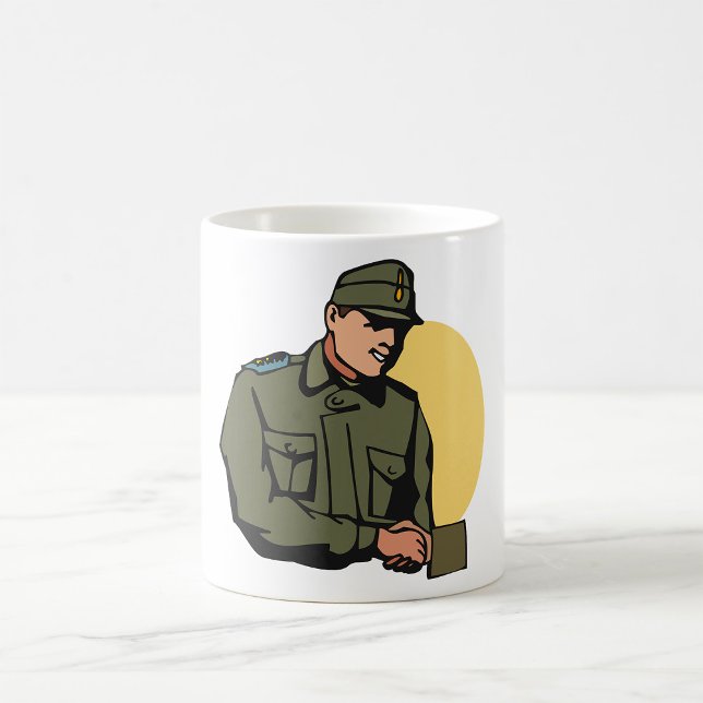 Caneca De Café Oficial Militar Soldado do Exército Retro (Criador carregado)