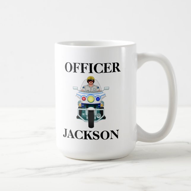 Caneca De Café Oficial Personalizado de Motocicleta da Polícia (Direita)
