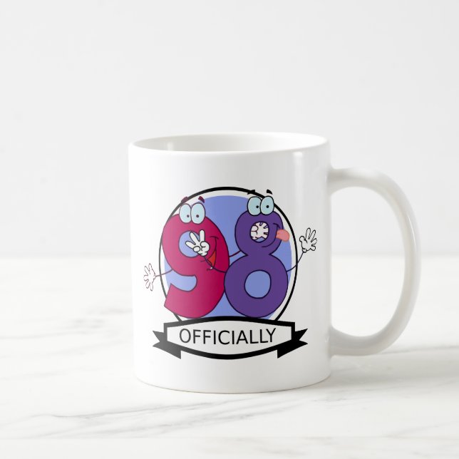 Caneca De Café Oficialmente 98 Banner de Aniversário. (Direita)