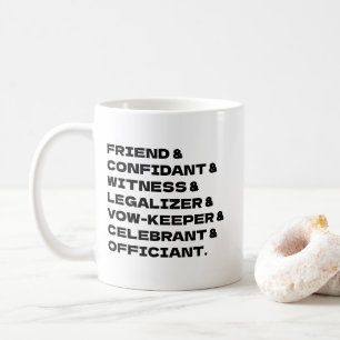 Caneca De Café Oficiante de Casamento Lista Personalizada