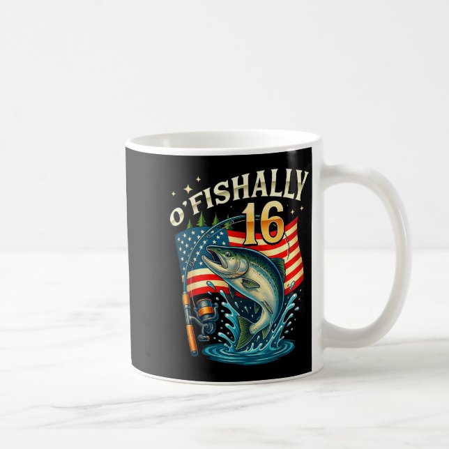 Caneca De Café O'fishally 16 Years Old Fishing 16th Birthday Boys (Direita)