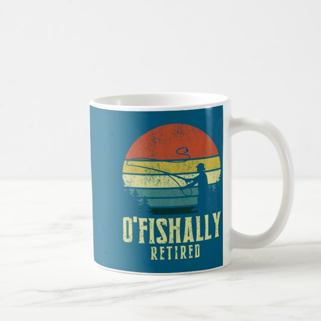Caneca De Café Ofishally Retired Funny Fishing Retirement  (Direita)
