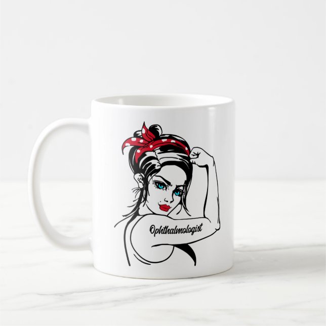 Caneca De Café Oftalmologista Rosie The Riveter Pin Up (Esquerda)