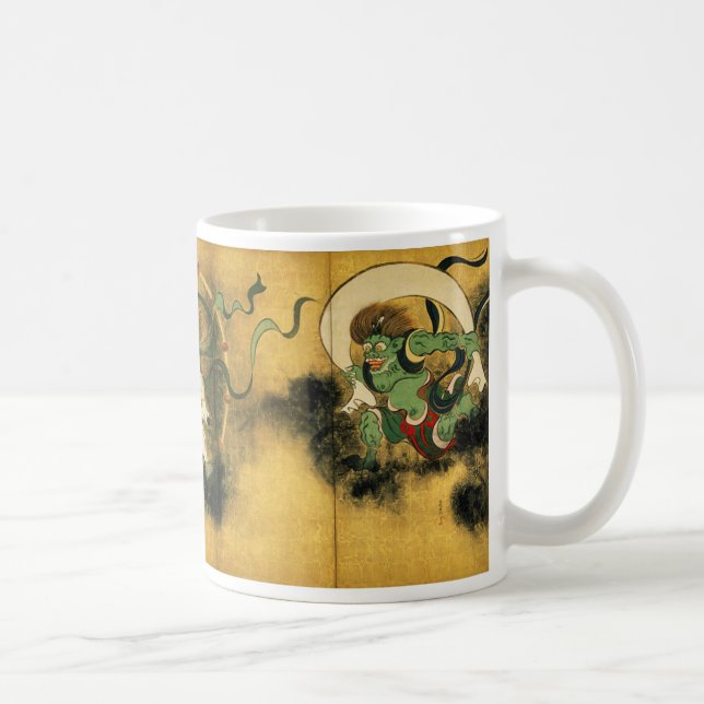 Caneca De Café Ogata Kōrin , “ Wind God and Thunder God ”、尾形光琳 (Direita)