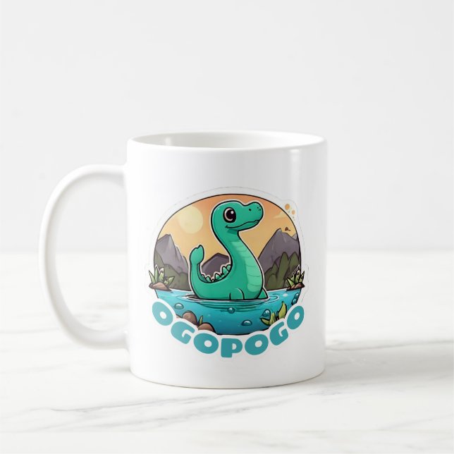 Caneca De Café Ogopogo Verde e Bonito, Monstro do Lago Okanagan (Esquerda)