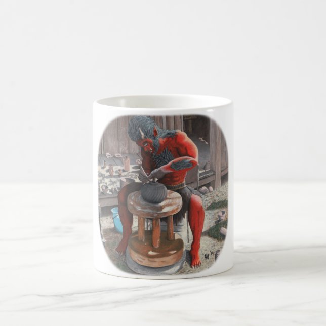 Caneca De Café Ogre Potter Fazer Pottery Fantasy Art Coffee Mug (Centro)