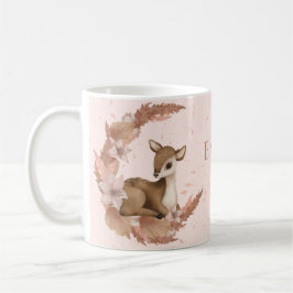 Caneca De Café Oh, adorável Bambi sobre Flores com Estrelas de Nu