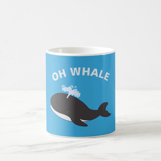 Caneca De Café Oh Baleia Engraçado Oceano Mar Peixe Animal Pun (Centro)