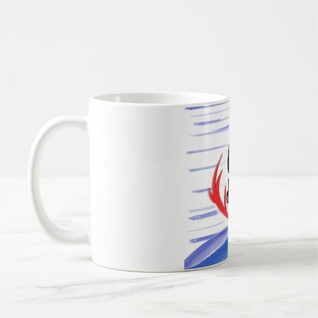Caneca De Café "Oh cervos! "com hornes e neve do cervo (Esquerda)