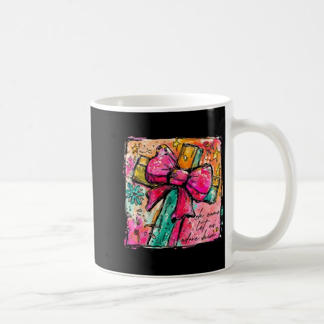 Caneca De Café Oh Come Let Us Adore Him Faith Cross Christian Chr (Direita)