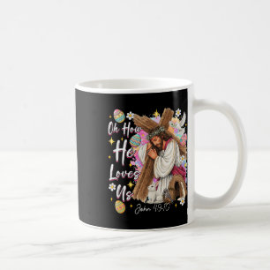 Caneca De Café Oh Como Ele Nos Ama Deus Jesus Cristão Dia de Pásc
