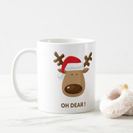 Caneca De Café Oh Dear Funny Reindeer Holiday for families