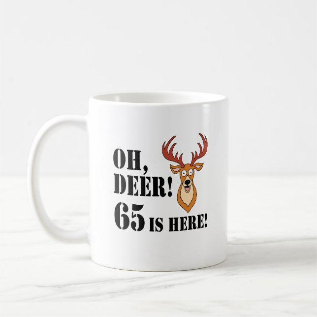 Caneca De Café Oh Deer 65º aniversário Coffee Mug (Esquerda)