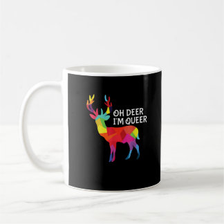 Caneca De Café Oh Deer Queer Funny Pun LGBT Pride Design