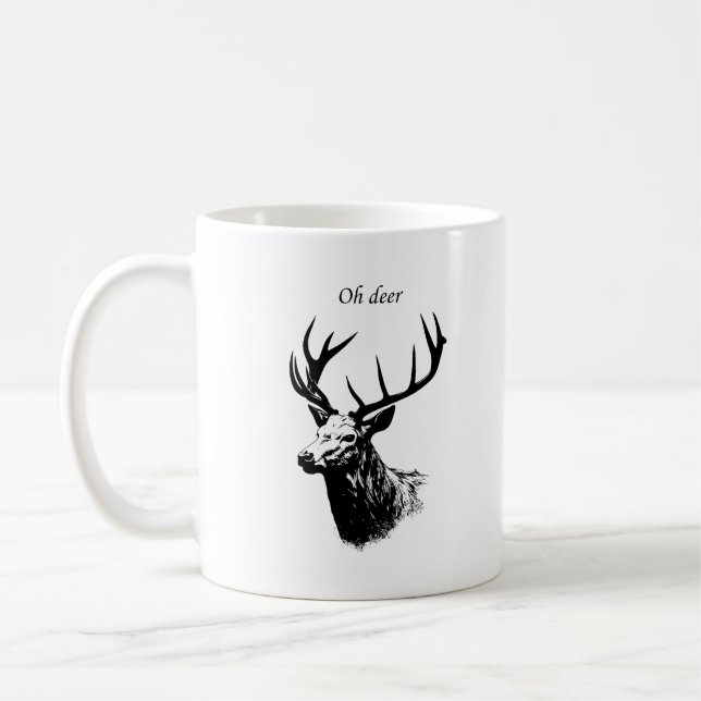 Caneca De Café Oh Deer Reindeer (Esquerda)
