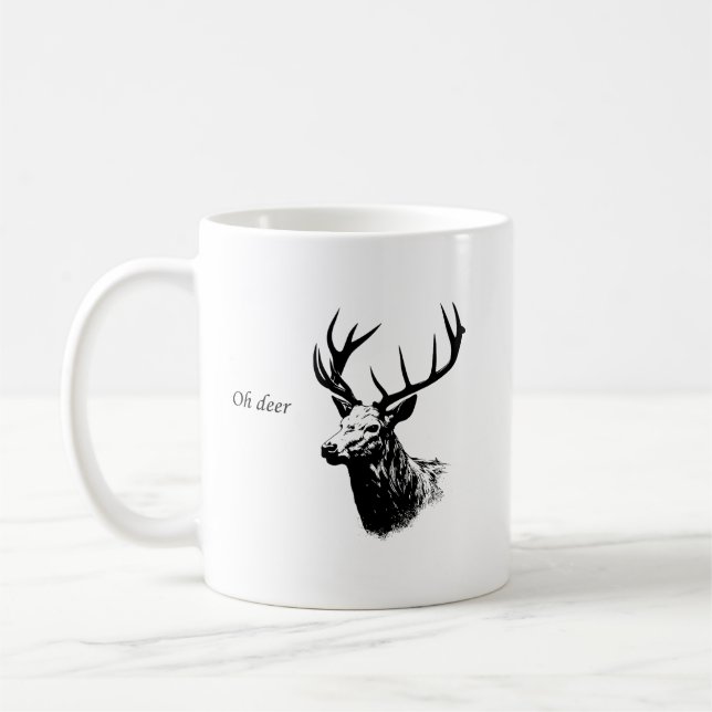Caneca De Café Oh Deer Reindeer (Esquerda)