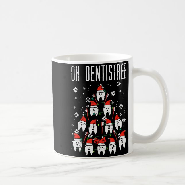 Caneca De Café Oh Dentistree Christmas Tree Teeth Dentistry Denta (Direita)