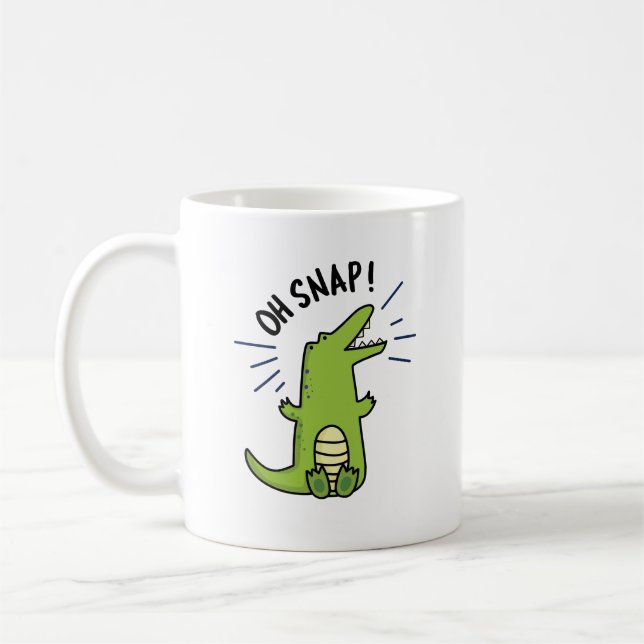 Caneca De Café Oh Encantamento Engraçado Crocodilo Pun (Esquerda)