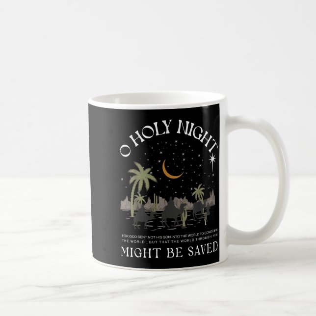 Caneca De Café Oh Holy Night Jesus Nativity Scene Religious Merry (Direita)