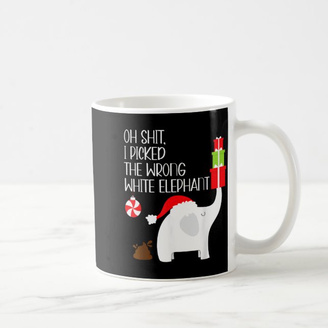 Caneca De Café Oh I Cked The Wrong White Elephant Ugly Christmas  (Direita)