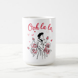 Caneca De Café Oh La La Garota Parisiense - Estética Francesa Rom