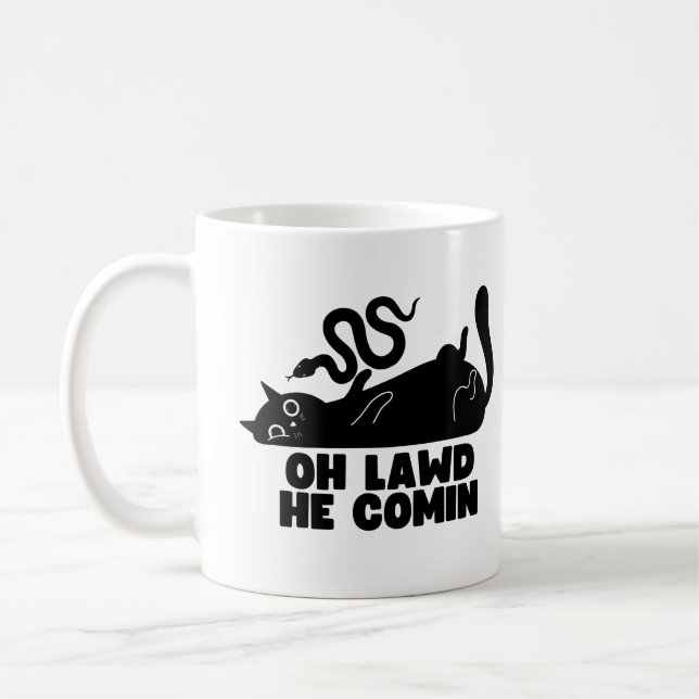 Caneca De Café Oh Lawd Ele Vem (Esquerda)