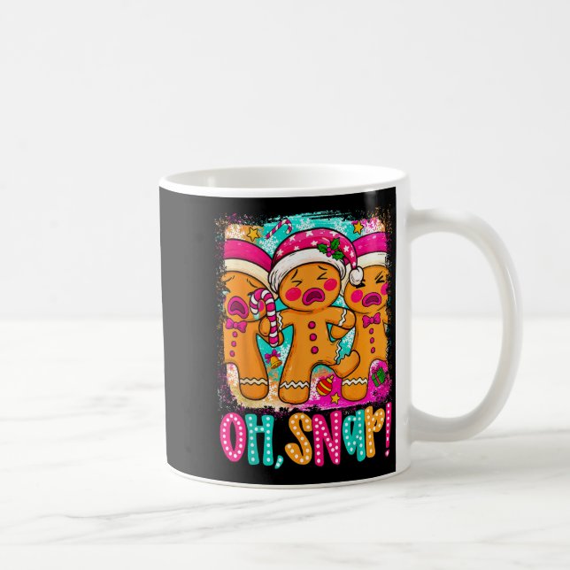 Caneca De Café Oh Snap Funny Christmas Gingerbread Man Xmas Cooki (Direita)