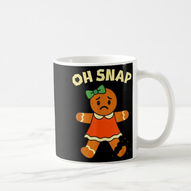 Caneca De Café Oh Snap, Gingerbread Girl Cookie, Broken Leg, Funn (Direita)