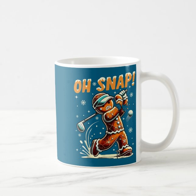 Caneca De Café Oh Snap Gingerbread Golfer Golf Christmas Golfing  (Direita)