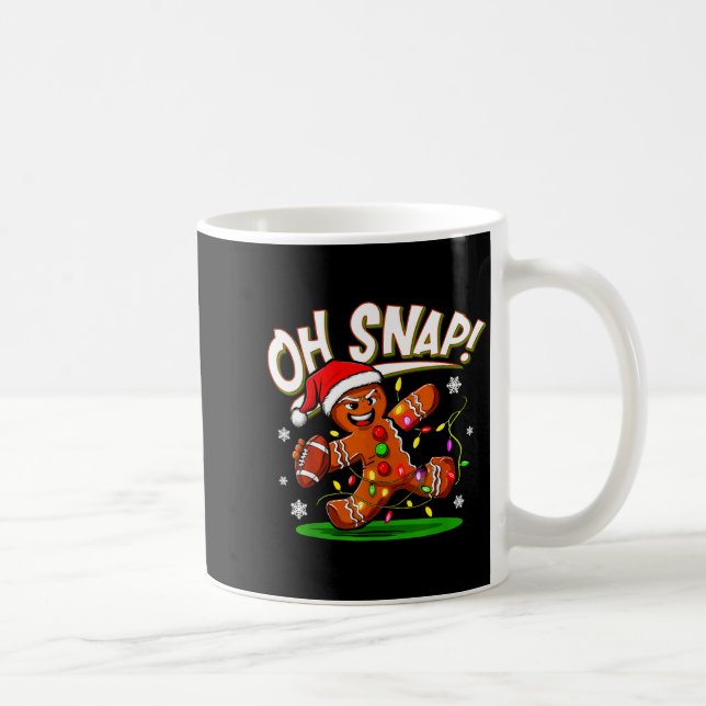 Caneca De Café Oh Snap Gingerbread Man Santa Football Funny Chris (Direita)